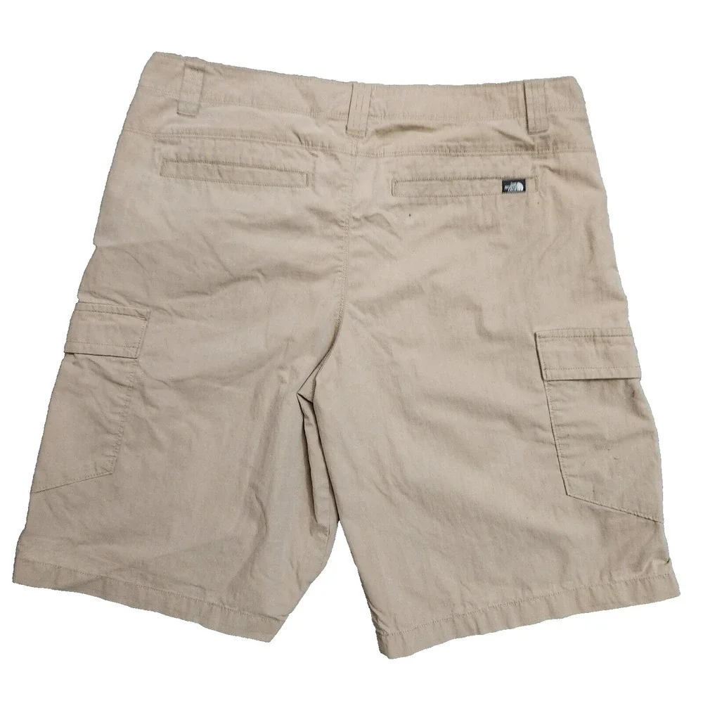 The North Face Cargo Shorts Men's 34 Beige Cotton Nylon Outdoor Lightweight